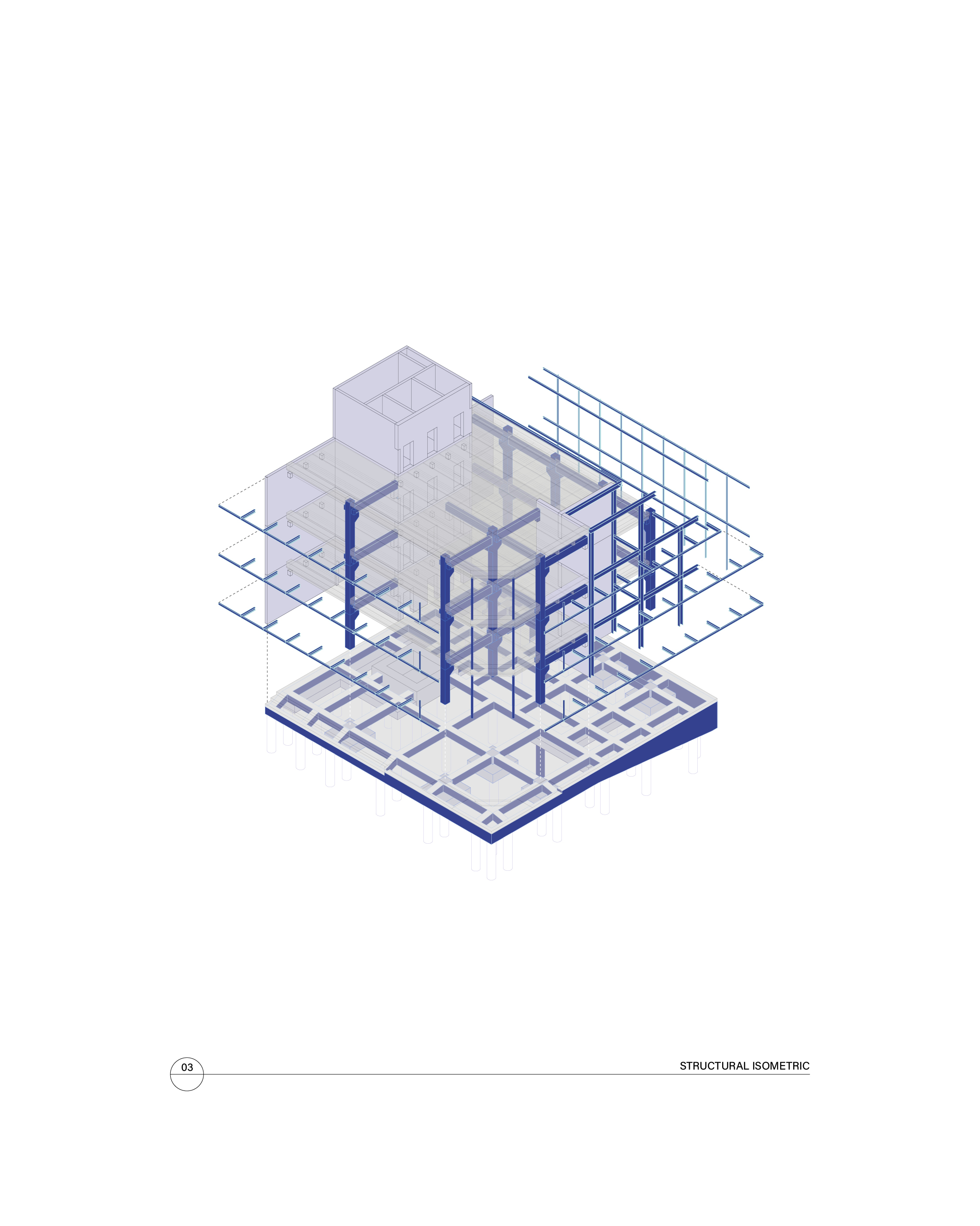 exploded axonometric of exterior stage