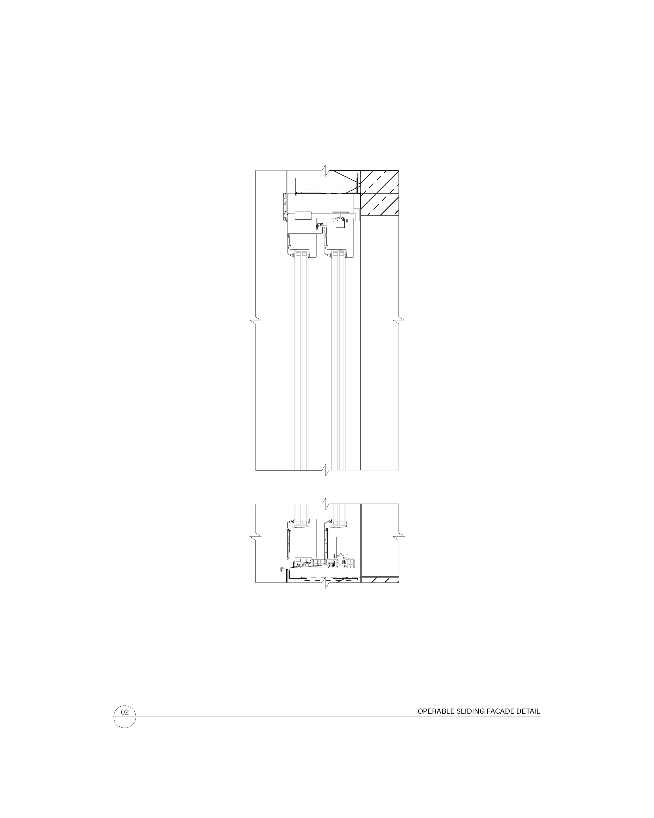 combined extracted floor plan and section of interior fit-out stage