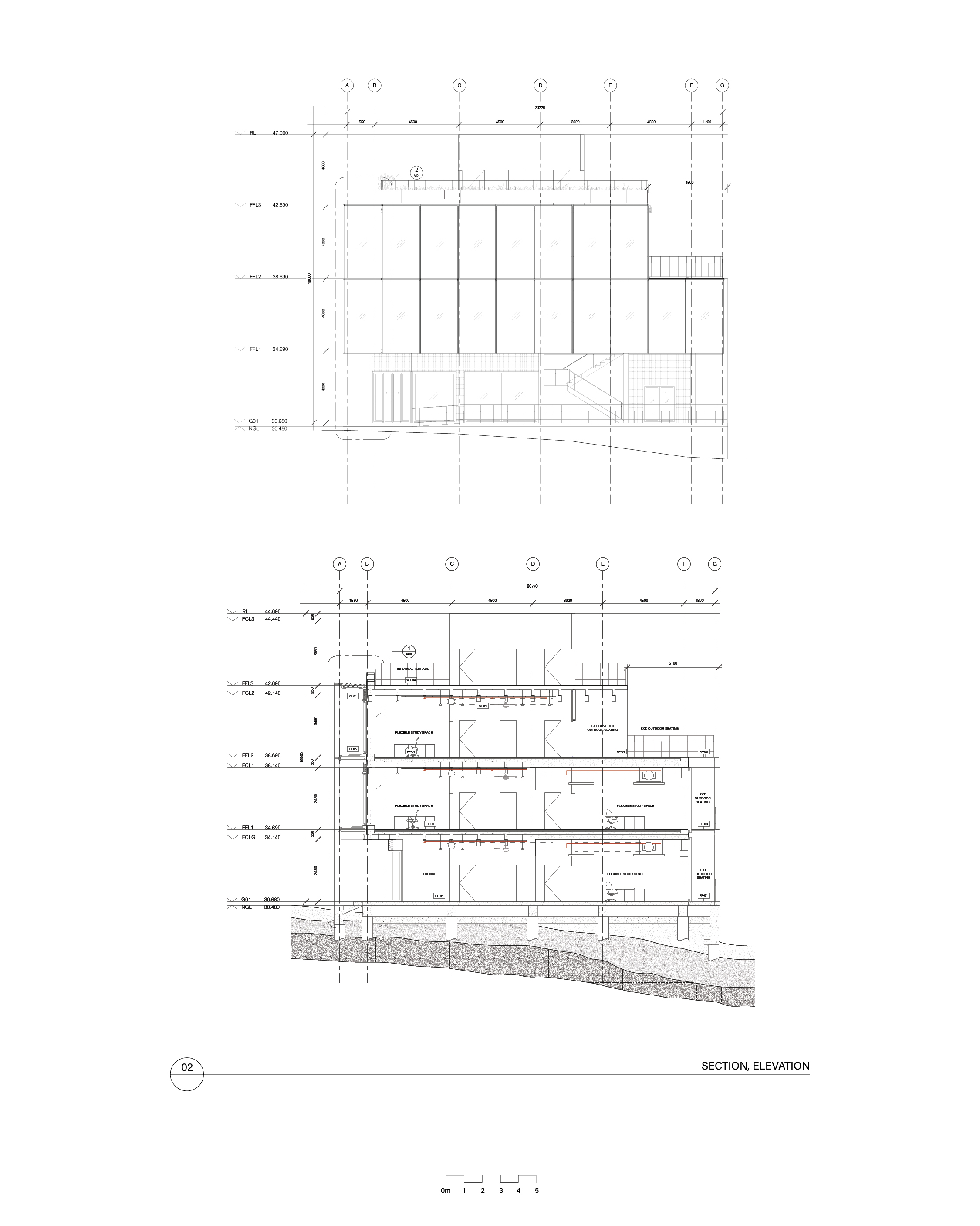 exploded axonometric of interior finishing stage