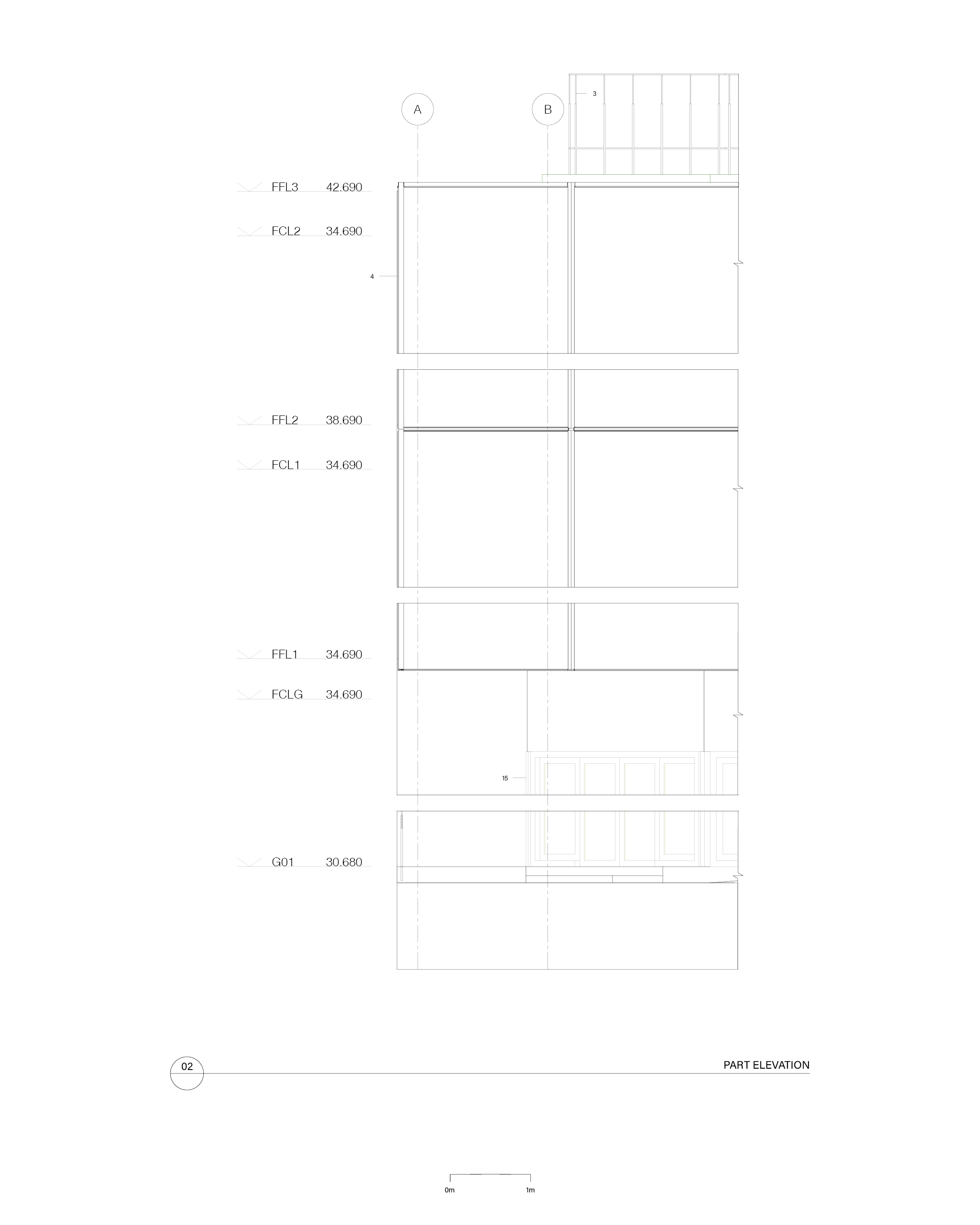 exploded axonometric of framing stage